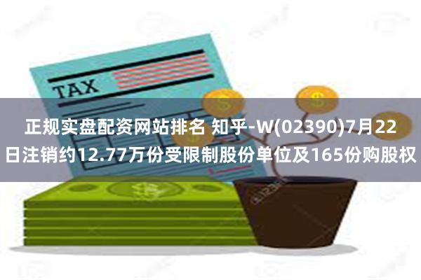 正规实盘配资网站排名 知乎-W(02390)7月22日注销约12.77万份受限制股份单位及165份购股权