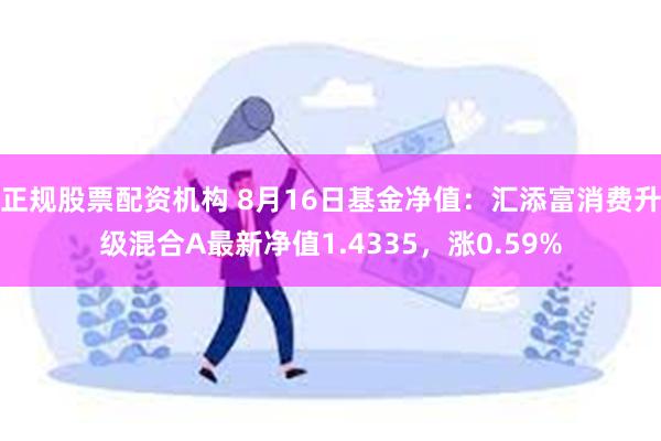 正规股票配资机构 8月16日基金净值：汇添富消费升级混合A最新净值1.4335，涨0.59%