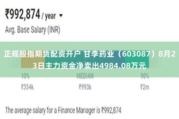 正规股指期货配资开户 甘李药业（603087）8月23日主力资金净卖出4984.08万元