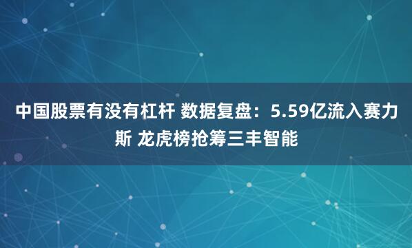 中国股票有没有杠杆 数据复盘：5.59亿流入赛力斯 龙虎榜抢筹三丰智能