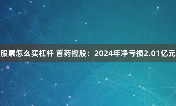 股票怎么买杠杆 首药控股：2024年净亏损2.01亿元