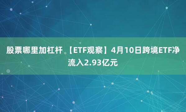 股票哪里加杠杆 【ETF观察】4月10日跨境ETF净流入2.93亿元